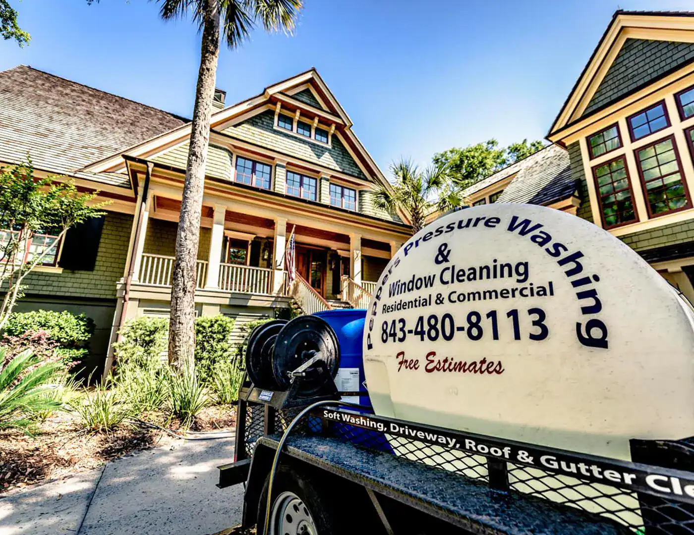 Peppers Pressure Washing branded truck ready for historic BAR district soft wash services