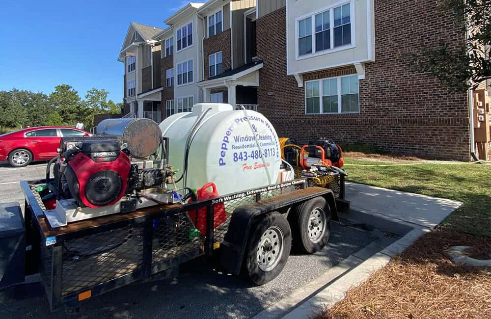 Historic Charleston brick home cleaned safely with professional soft wash methods