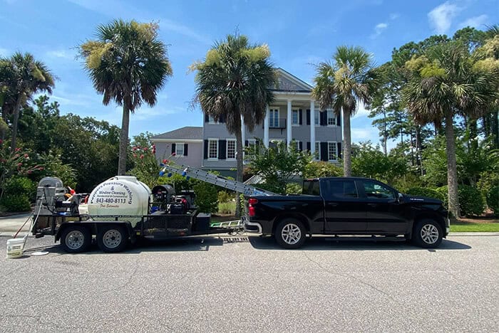 Charleston home pressure washed before real estate listing showing curb appeal boost